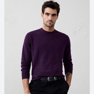 Banana Republic Merino wool Blend Crew Neck Sweater in a purple or eggplant